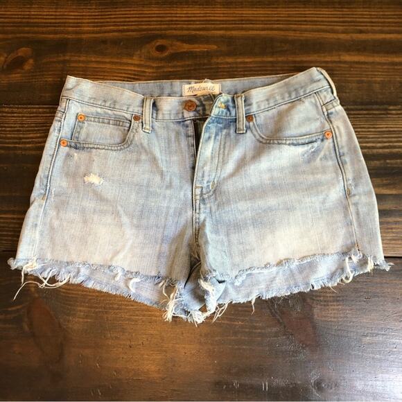 Madewell Denim Shorts Women’s 25 Light Wash Frayed Raw Hem Relaxed Boho Summer - Picture 9 of 9